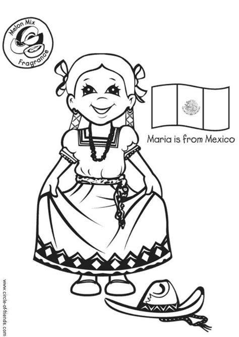 Download Coloring page Maria from Mexico - img 5636.
