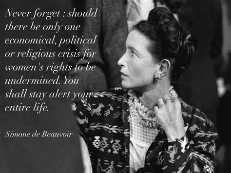 Simone De Beauvoir Feminist Woman Quote International Womens Day Second Wave Feminism