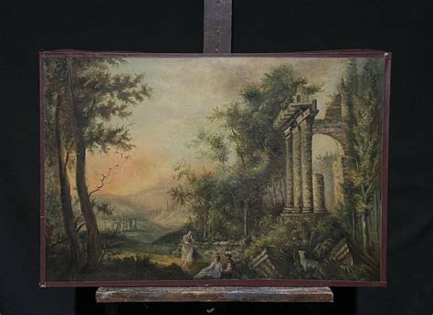 Unknown Very Large Antique French Classical Romantic Oil Painting
