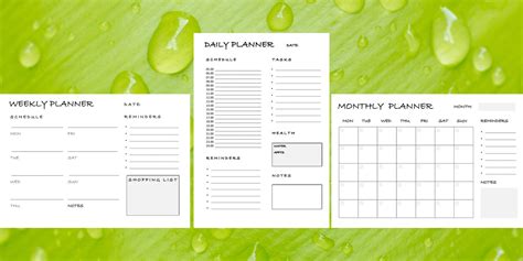 Printable Daily Weekly And Monthly Planner A4 Schedule Etsy