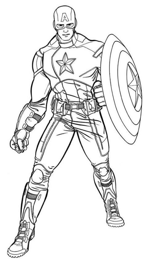 Süper Kahraman Kaptan Amerika Boyama Sayfası Boyama Online