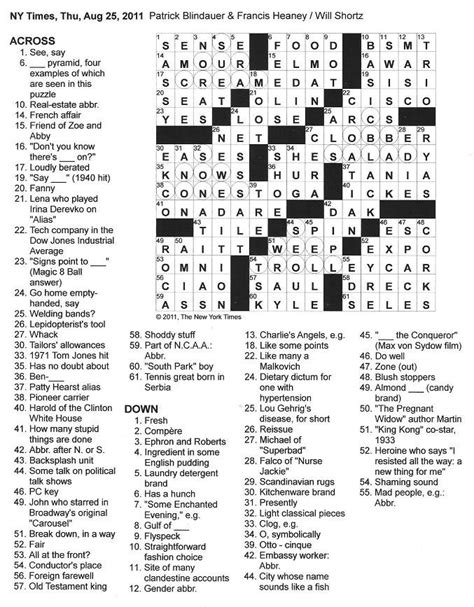 Crossword Clue Rank