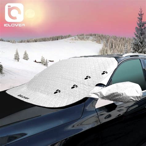 Iclover Winter Snow Cover Car Windshield With Magnetic Edge Shade Ice Frost Sun Rain Resistant