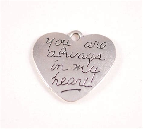 Silver You Are Always In My Heart Charms 10pcs 31mm X 32mm Etsy