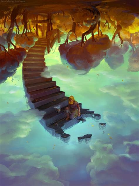 Down To The Clouds And Collect Sky From A Well By Tiesei Fantasy