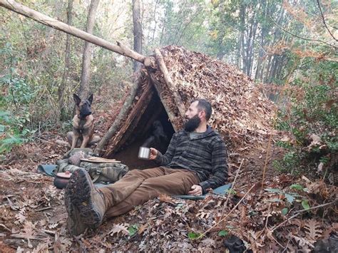 Winter Bushcraft Camping In Underground Bunker Digging A Primitive Survival Stealth Shelter By