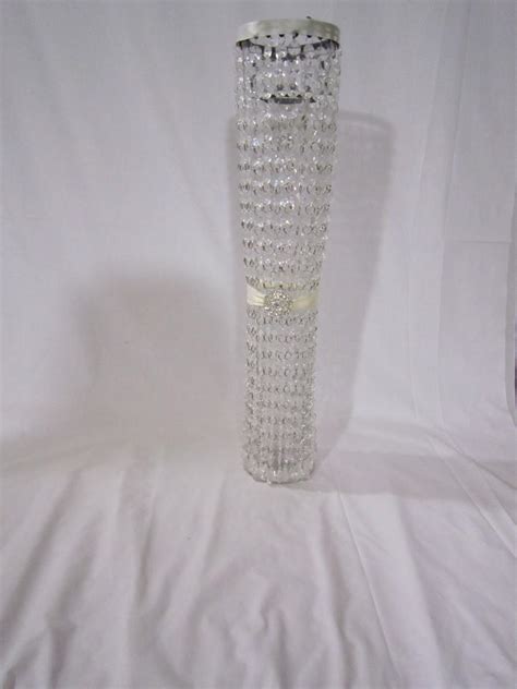 Glam Wedding Centerpiece Tall Crystal Centerpiece Glass Vase With