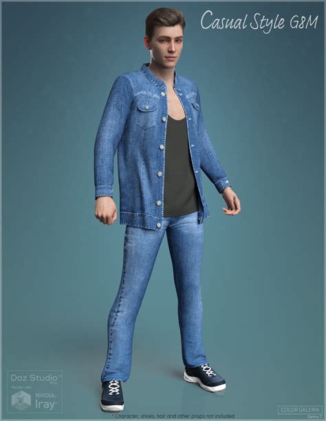 Cgi Casual Style Outfit For Genesis 8 Male 3d Figure Assets Colorgaleria