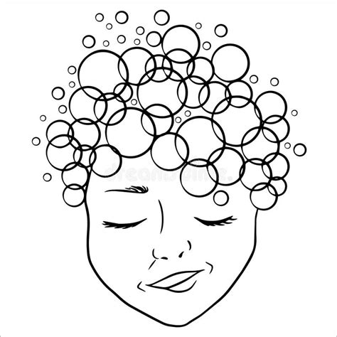 Hair Washing Head Of A Woman With Foam On Her Hair Stock Vector Illustration Of Flat Skin