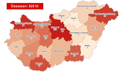 Térkép mutatja, melyik megyében hány igazolt koronavírus-fertőzött van ...