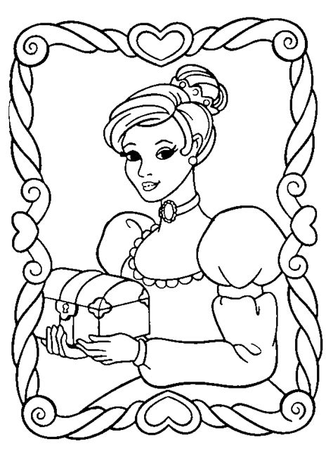 Kleurplaat van disney prinsessen met daarin doornroosje, assepoester, sneeuwwitje, ariel, belle en jasmin. Kids-n-fun.com | 43 coloring pages of Princesses