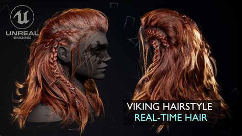 Game Hair Viking Real Time Hairstyle Ue4 Low Poly 3d Model In Woman