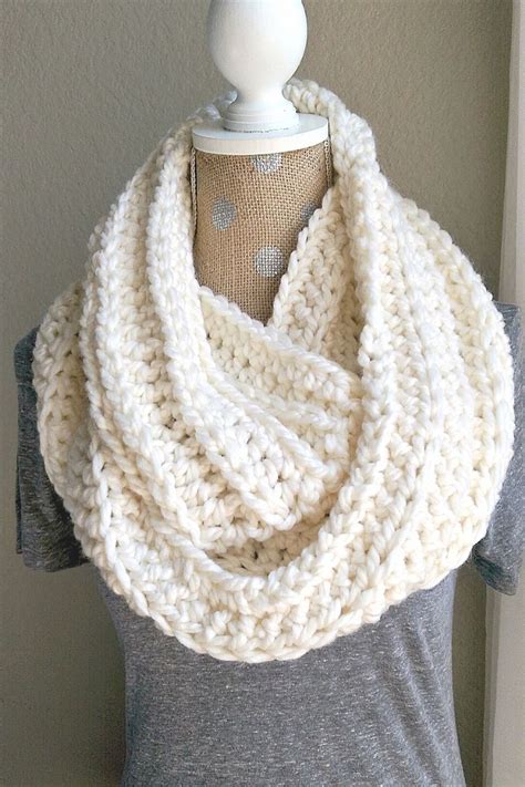 Super Easy Crochet Crochet Scarf Pattern Pdf Crochet Infinity Scarf