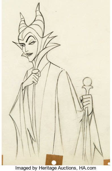 Sleeping Beauty Maleficent Animation Drawing Walt Disney Lot 95111