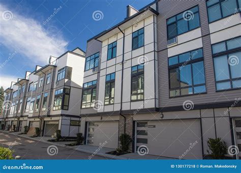 Brand New Townhouse Complex. Rows of Townhomes Side by Side. External