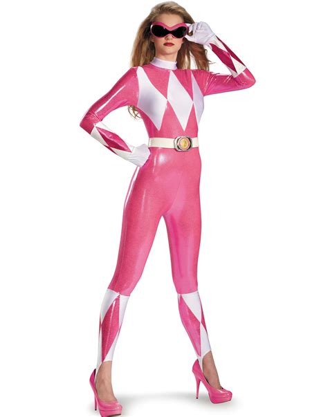 Power Ranger Pink Ranger Sexy Super Hero Bodysuit Halloween Costume Women 4 10