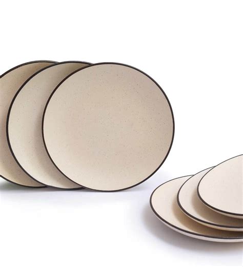 Buy White Inch Ceramic Set Of Dinner Plate By Lupaava Online