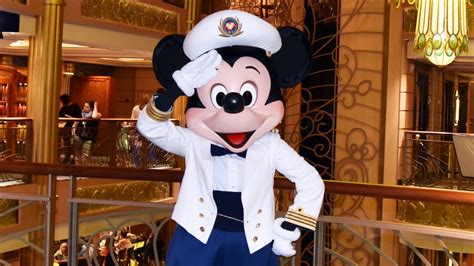 Captain Mickey Mouse Meets Us On Disney Cruise Line Fantasy Ship Youtube