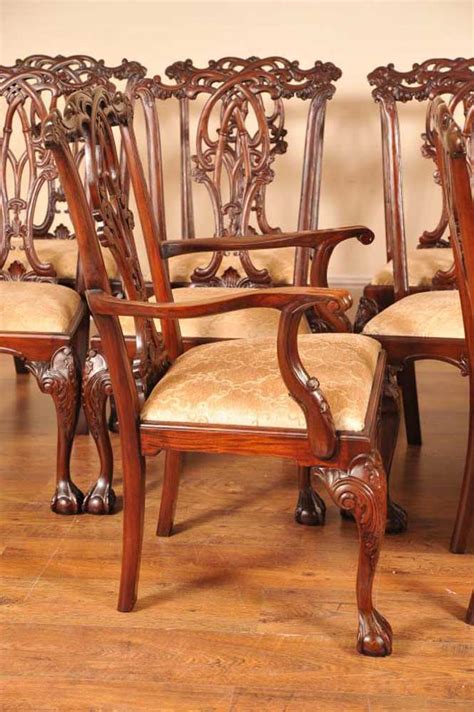 1920's antique jacobean gothic revival solid oak dining side chair highendusedfurniture 5 out of 5 stars. 10 English Gothic Chippendale Dining Chairs
