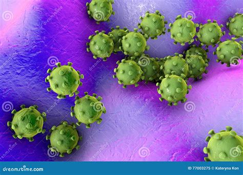 Viruses Infecting Human Cells Stock Illustration Illustration Of