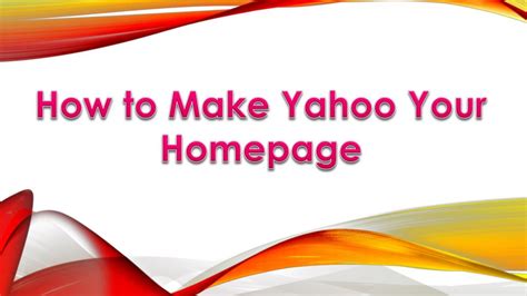 Ppt How To Make Yahoo Homepage Powerpoint Presentation Free