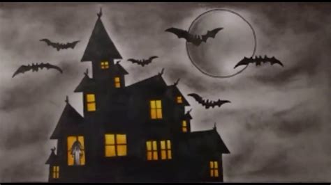 Scary Halloween Drawings How To Draw A Haunted House Step By Step