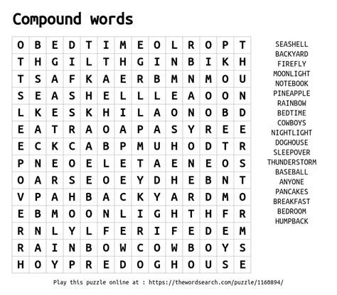 Download Word Search On Compound Words