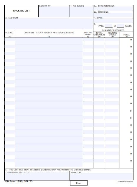 Army Da Form 1750 Fillable Printable Forms Free Online