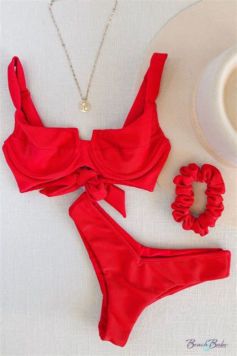Brooke Underwire Bikini In Red Shop Supportive Bikini Tops Cute
