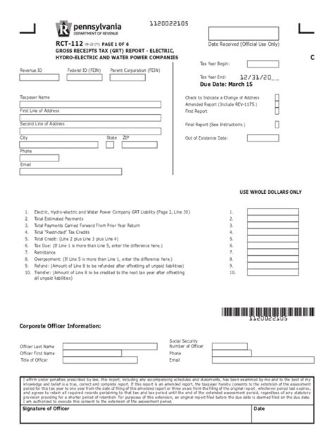 Fillable Online 2022 Form Pa Dor Rct 101 Fill Online Printable