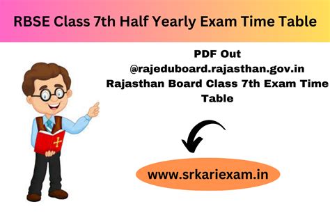 Rbse Class 7th Half Yearly Exam Time Table 2023 24 Pdf Out Rajeduboard