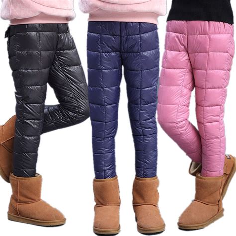 Chumhey Girls Winter Trousers Warm Cotton Padded Snow Wear Outfits