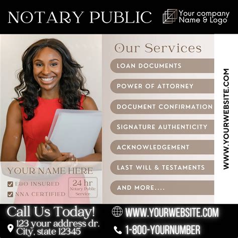 Notary Public Service Flyer Template Editable Loan Signing - Etsy Finland