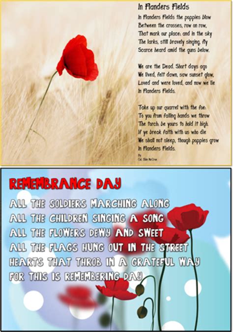 Remembrance Day Armistice Day Poems Abc Teaching Resources
