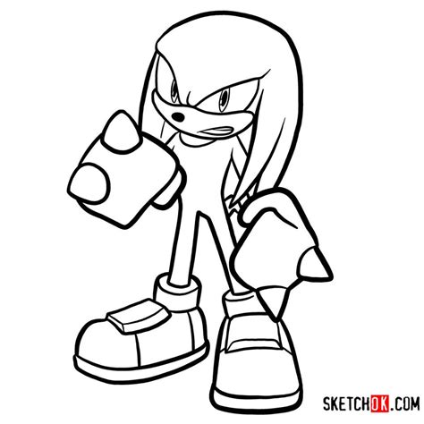 How To Draw Knuckles The Echidna Sonic The Hedgehog Sketchok Step