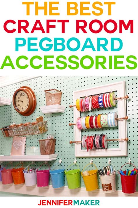 Customize your craft room pegboard to match your room's decor then hang it up and start organizing. Craft Room Pegboard Accessory Ideas - Jennifer Maker
