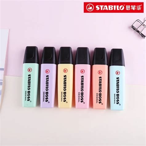 Stabilo Boss Original Pastel Color Highlighter Marker Chisel Nib Pen 6
