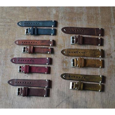 Vintage Handmade Genuine Leather Watch Straps Multi Colors Etsy
