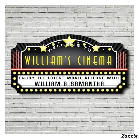 Welcome To The Movies Personalized Sign Wooden Wall Signs Movie