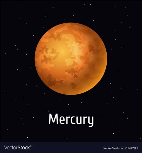 Solar System Object Mercury Royalty Free Vector Image