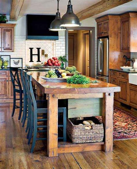 32 Super Neat And Inexpensive Rustic Kitchen Islands To