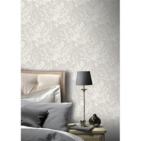 East Urban Home Fern 1005m X 53cm Matte Wallpaper Roll Silver