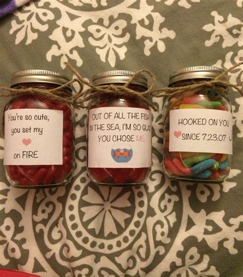 Cute Sayings On Mason Jars Full Of Candy For Valentines Day Diy