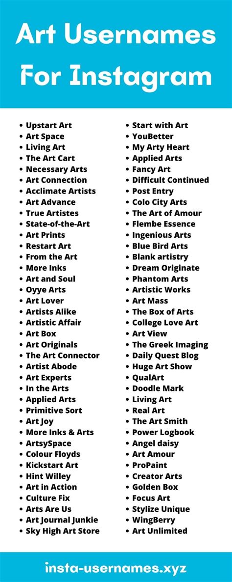 Art Usernames For Instagram Art Names Ideas For Instagram