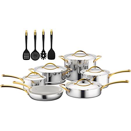 Amazon Com Homaz Life Pots And Pans Set Tri Ply Stainless Steel
