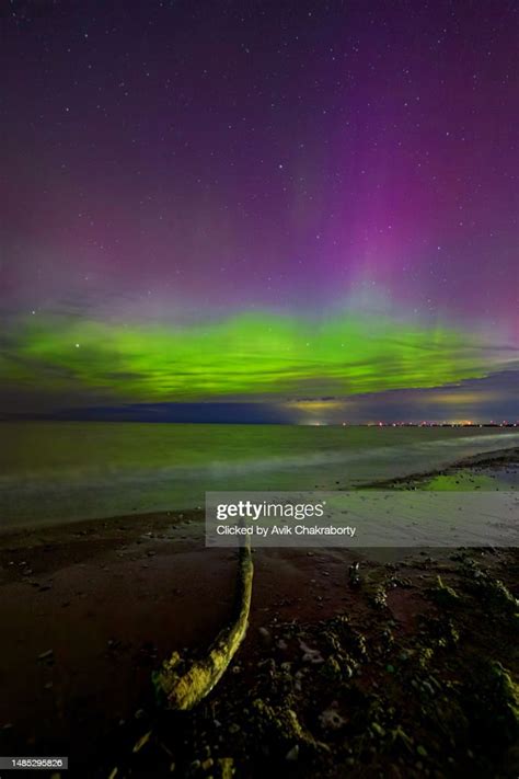 Spectacular Northern Lights Also Known As Aurora Borealis In Southern
