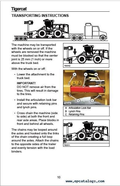 Tigercat S G Vehicle Moving And Transporting Instructions