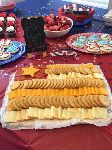 Get the baby's gender (and how to keep it secret). Gender reveal finger foods! 4th of July themed! | Gender ...