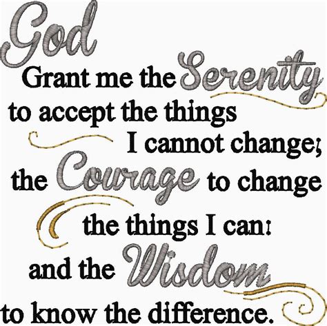 Serenity Prayer Embroidery Design God Grant Me The Serenity To Accept