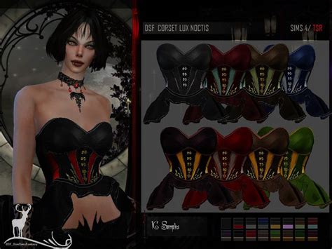 Sims 4 — Dsf Corset Lux Noctis By Dansimsfantasy — Gothic Corset